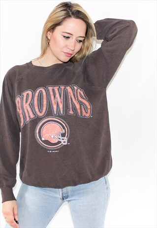 VINTAGE 90'S CHEERLEADER COLLEGE BROWN SWEATSHIRT