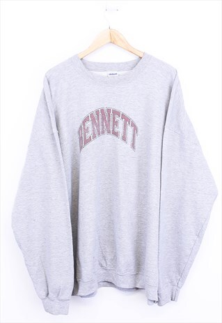 VINTAGE BENNETT SWEATSHIRT GREY PULLOVER WITH SPELL OUT