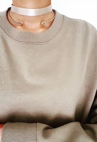 SMALL SATIN CHOKER & OPEN COLLAR DOUBLE KNOT CHOKER