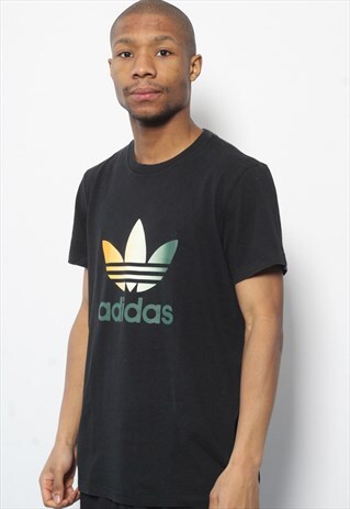 VINTAGE ADIDAS BIG LOGO T-SHIRT BLACK