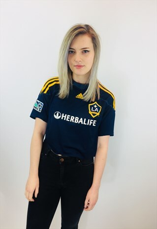 VINTAGE ADIDAS LA GALAXY CROPPED FESTIVAL FOOTBALL SHIRT