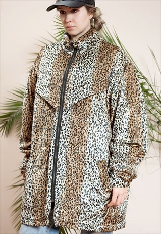VINTAGE, LEOPARD PRINT PARKA, FROM THE EARLY 90S