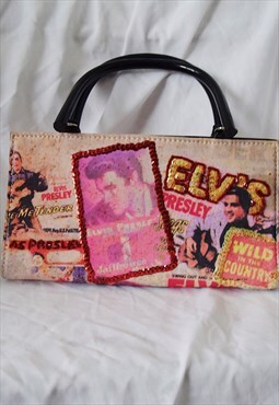 Vintage 90s Elvis Presley Graphic Print Hand Bag
