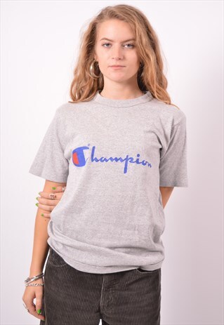 VINTAGE CHAMPION T-SHIRT TOP GREY