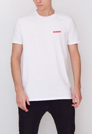 WHITE RAWWW (RED) T-SHIRT