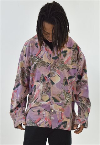 VINTAGE 90S PURPLE PATTERNED SHIRT