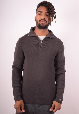 STONE ISLAND MENS VINTAGE JUMPER SWEATER LARGE BROWN 90S