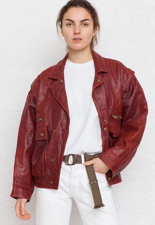 VINTAGE RED LEATHER JACKET
