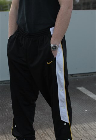 VINTAGE BLACK NIKE POPPER JOGGERS