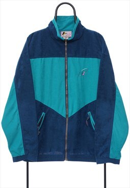 Vintage Ande Colourblock Velour Look Jacket Womens