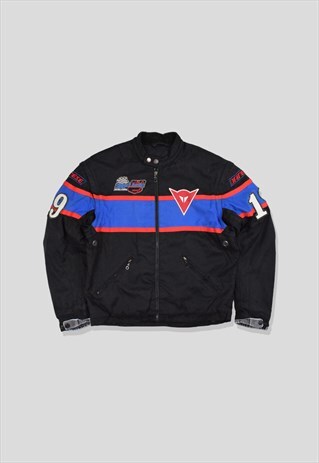 VINTAGE 90S MOTORCYCLE BIKER RACING JACKET IN BLACK