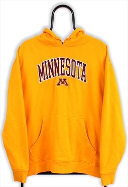 Vintage Yellow Minnesota Spell out Hoodie Womens