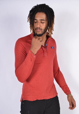 VINTAGE LL BEAN HENLEY TOP T-SHIRT RED