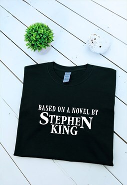 Based on a novel by Stephen King print black T-shirt