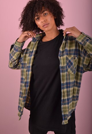GREEN CHECK FLANNEL SHIRT GRS1090