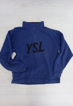 00s Yves Saint Laurent Pullover Fleece Blue  