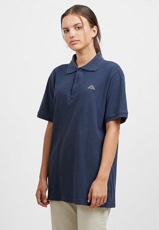 VINTAGE BLUE KAPPA SHORT SLEEVE POLO SHIRT TOP