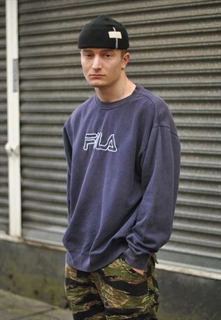 VINTAGE FILA SPELL OUT LOGO SWEATER