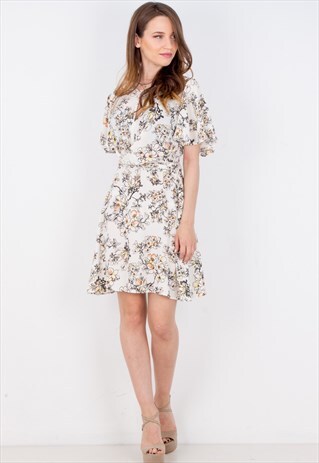 SELF-TIE FLORAL DRESS