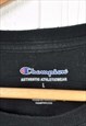 VINTAGE CHAMPION SPELL OUT T-SHIRT CREW NECK BLACK LARGE