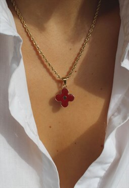 Authentic Louis Vuitton Red Pendant- Reworked Necklac