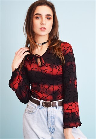COOL 90'S RETRO KITSCH PARTY TEEN TOP BLOUSE