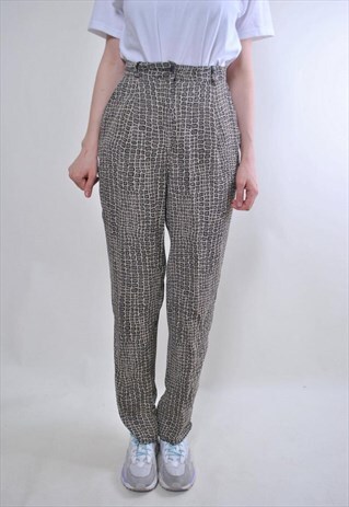 SNAKE PRINT VINTAGE PARTY PANTS, WOMEN RETRO TROUSERS