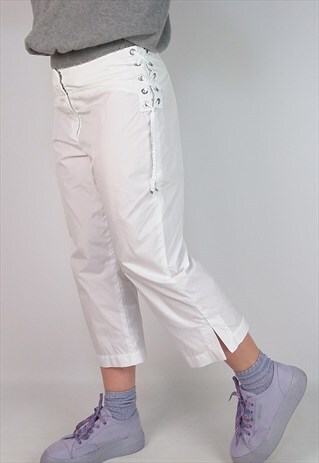 AIRFIELD VINTAGE 90'S SOFT SHELL CAPRI PANTS IN WHITE