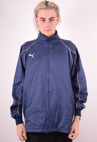 PUMA MENS VINTAGE JACKET XL NAVY BLUE 90S