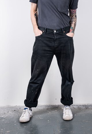 VINTAGE BLACK LEVI'S 501 PAINT JEANS