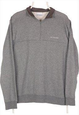 Vintage Columbia - Grey Embroidered Quarter Zip Sweatshirt -