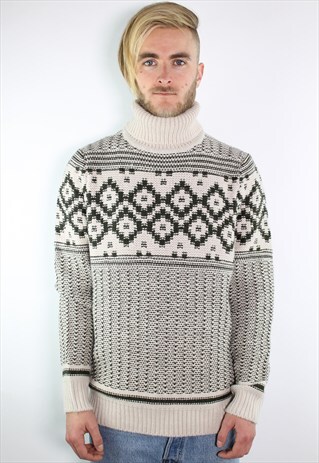 VINTAGE KNIT JUMPER TURTLE NECK