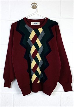 Vintage Lambswool Pringle Knitted Jumper Abstract Patterned 