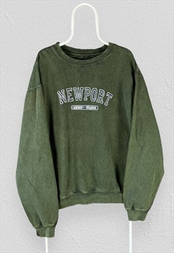 Vintage Newport Green Sweatshirt Rhode Island Mens XXL