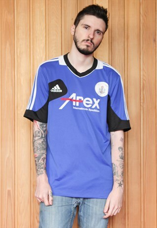 VINTAGE 1990S BLUE ADIDAS FOOTBALL SHIRT