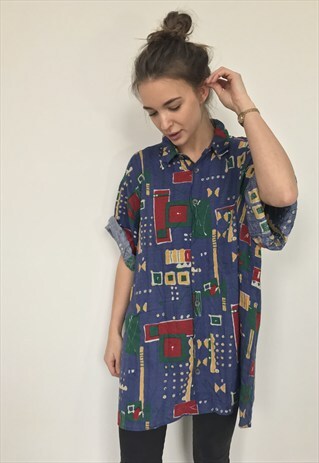 PATTERNED OVERSIZED RETRO VINTAGE UNISEX FESTIVAL SHIRT