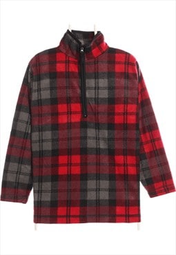 Cabin Creek 90's Quarter Zip Check Fleece Medium Red