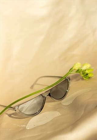 HALF FRAME SUNGLASSES SILVER
