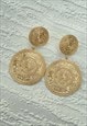 Gold Antique Style Disc Coin Large Earrings