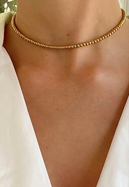 Women's 18" 3mm Ball Bead Necklace Chain - Gold