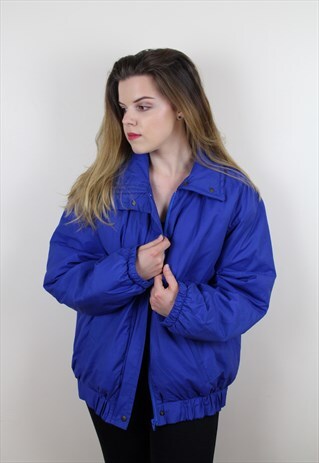 VINTAGE BLUE THICK BOMBER JACKET