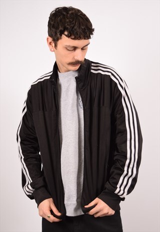 VINTAGE ADIDAS TRACKSUIT TOP JACKET BLACK