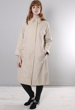 VINTAGE 80S BURBERRY BEIGE MAC CHECK LINED JACKET