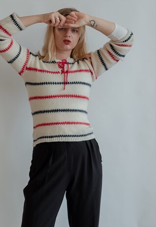 VINTAGE 70S BOHO HANDMADE CROPPED JUMPER