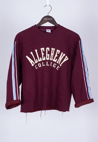 REMADE 90S BURGUNDY CROPPED SWEATER
