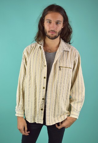 VINTAGE 90'S STRIPED CORDUROY SHIRT