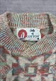 VINTAGE KNITTED JUMPER ABSTRACT PATTERNED KNIT SWEATER