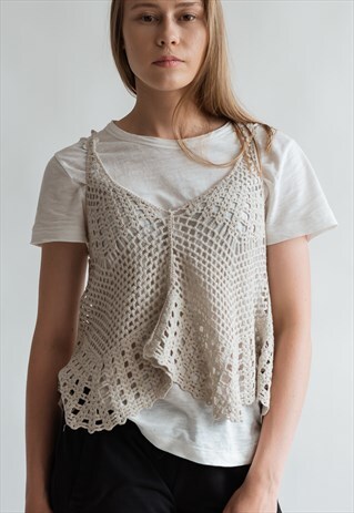 VINTAGE 70S BOHO FESTIVAL CROCHET BRALET