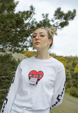 'Wear Your Mask' Long Sleeved T-Shirt in WHITE