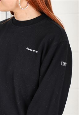 Vintage Reebok Sweatshirt in Black Pullover Jumper XS